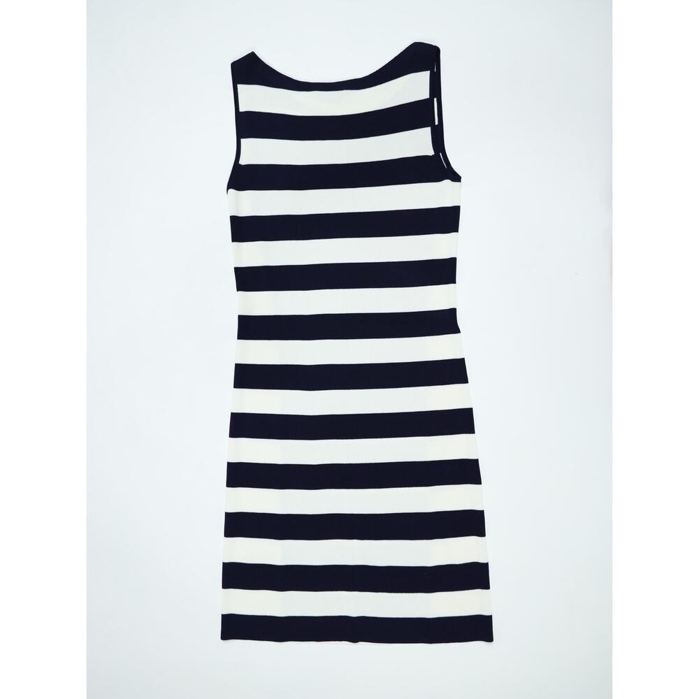 Theory Lasina Dasher Navy Ivory Nautical Stripe Knit Sheath Dress Petite Coastal - Picture 10 of 15